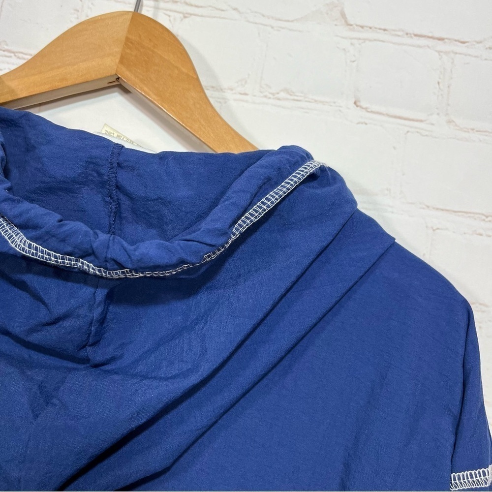 Vintage LA Movers Jacket Womens Small Blue White Striped 1/4 Zip Pullover - Picture 12 of 13